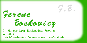 ferenc boskovicz business card